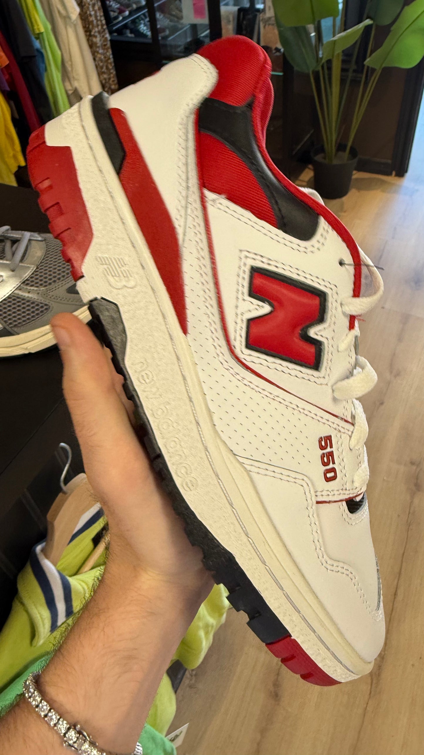 New Balance 550 red white size 8.5