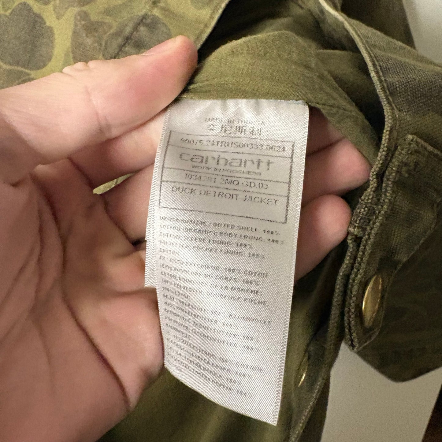 Carhartt WIP Duck Camo Detroit Jacket XL