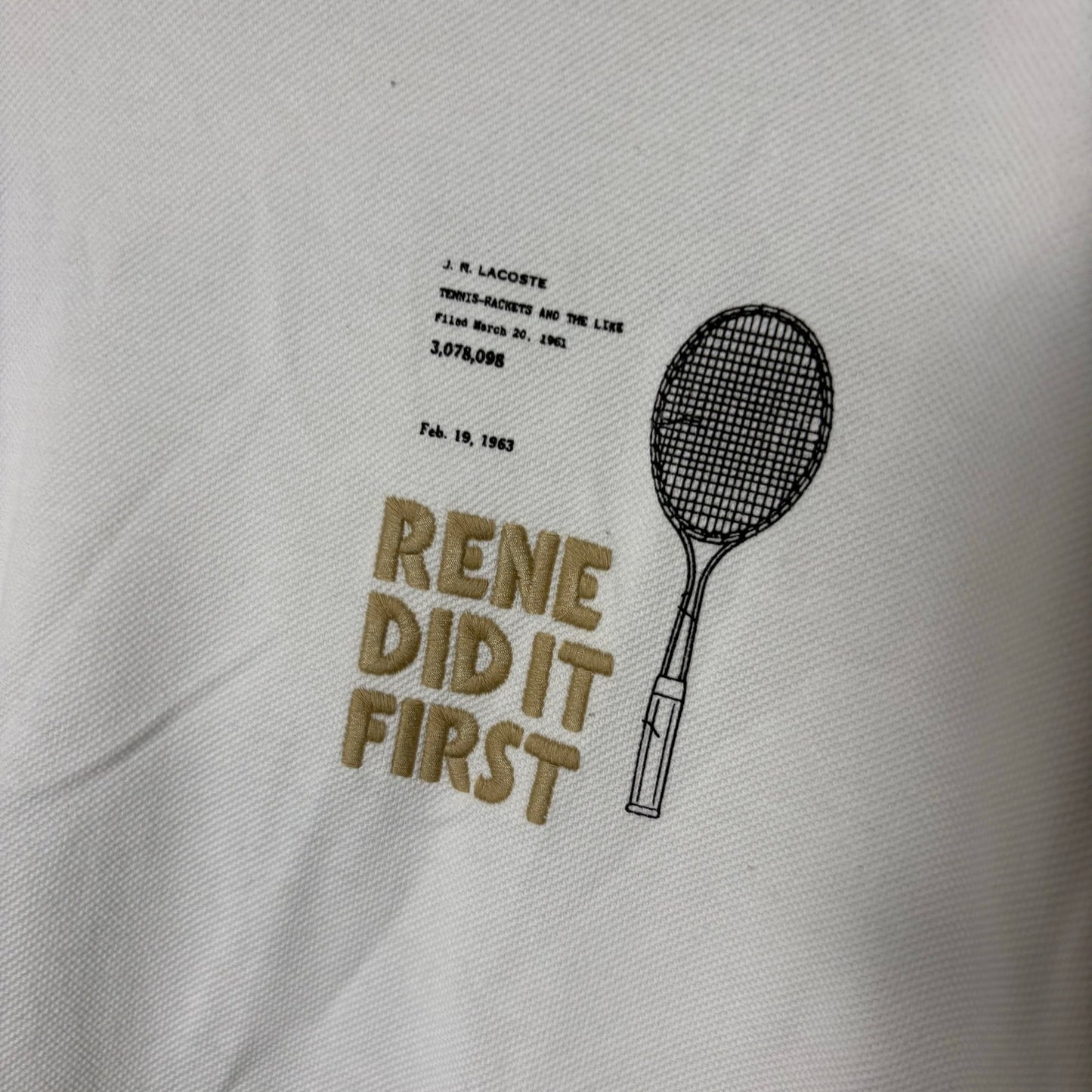 Lacoste Tennis "Rene did it first" pique graphic tee XXL