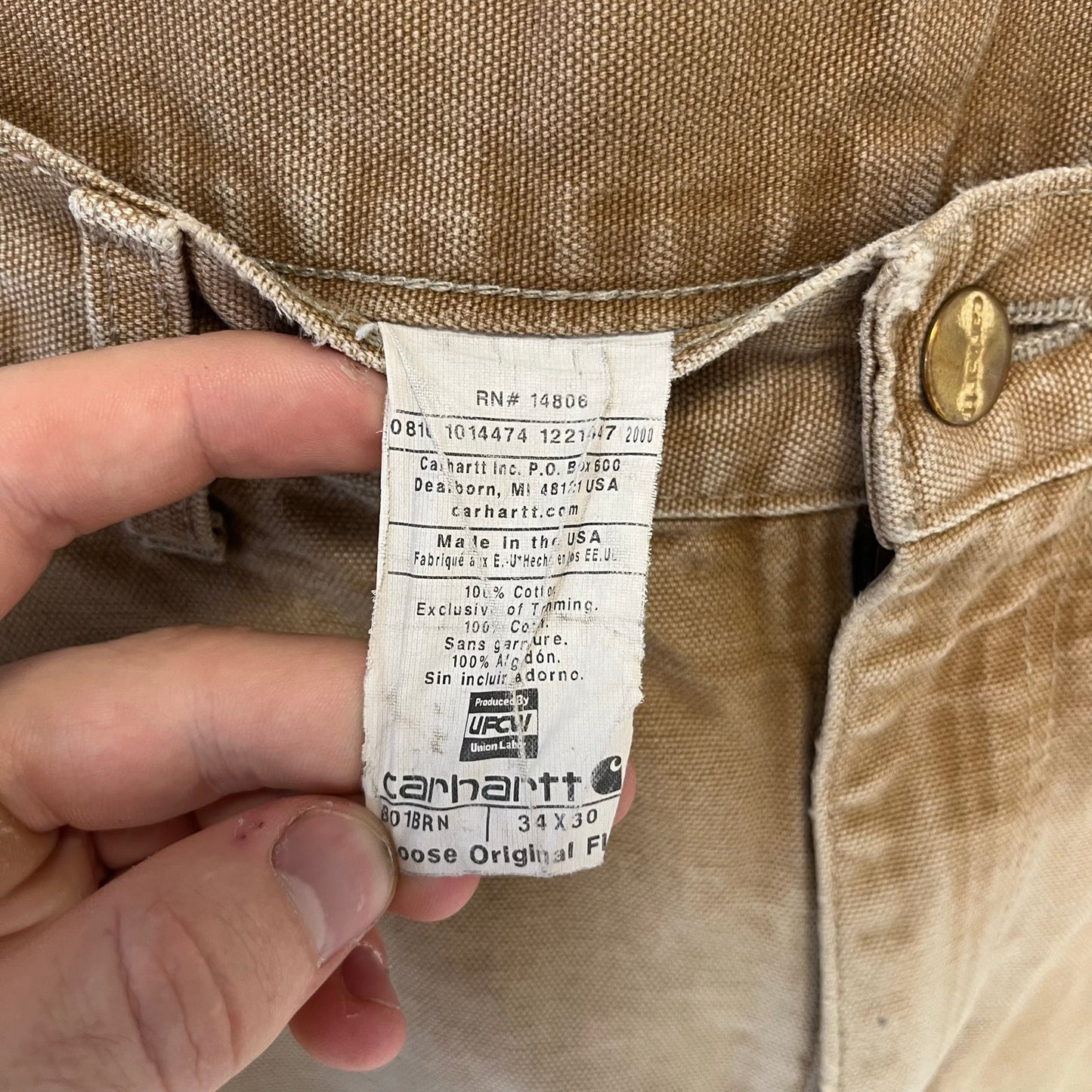 Vintage Carhartt Distressed Double Knees 34