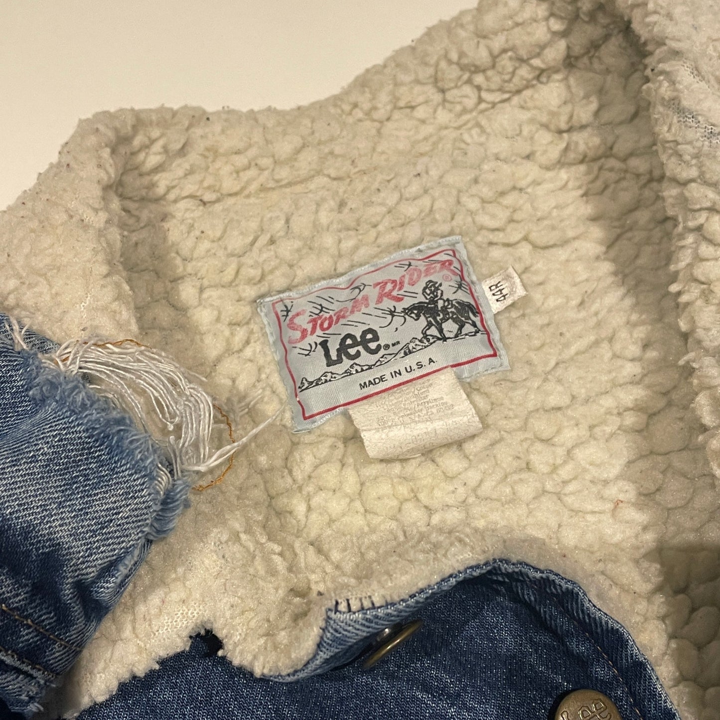 80s Sherpa lined LEE storm rider denim jacket L