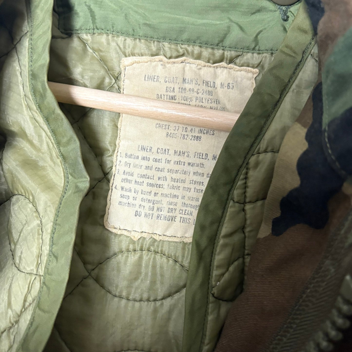 Vintage M65 field camo green military jacket XL