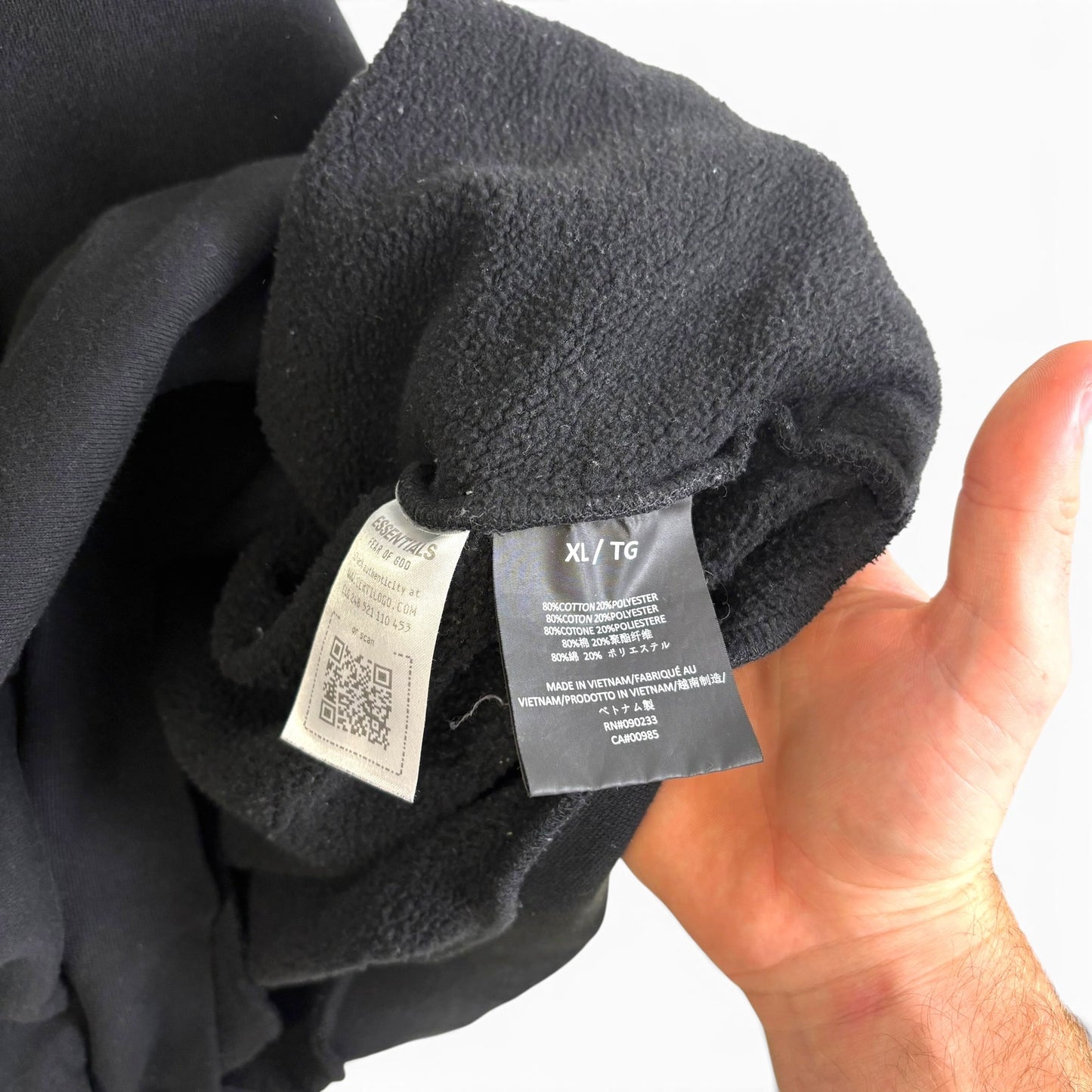 Essentials Fear of God Spell Out Hoodie XL