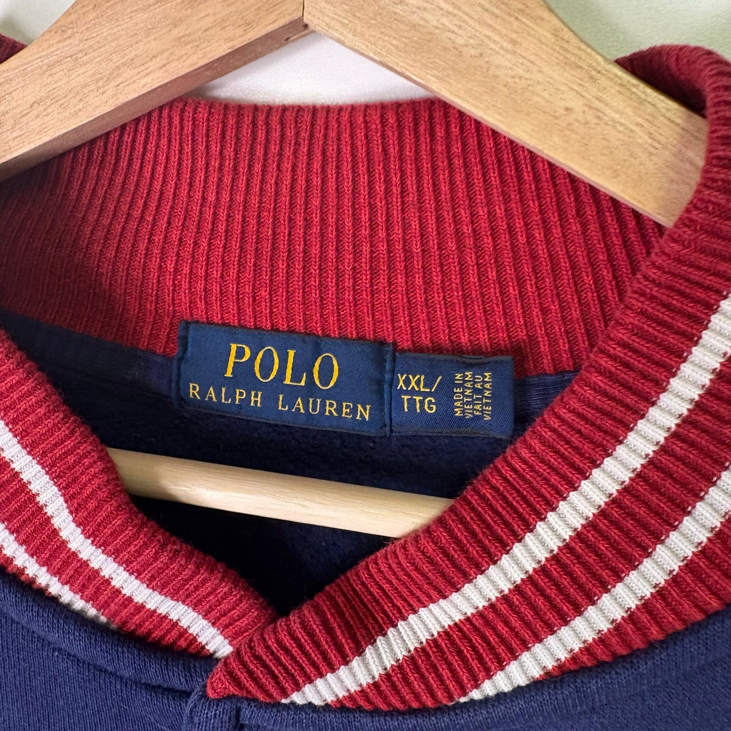 Polo letterman new york red blue retro varsity jacket XXL