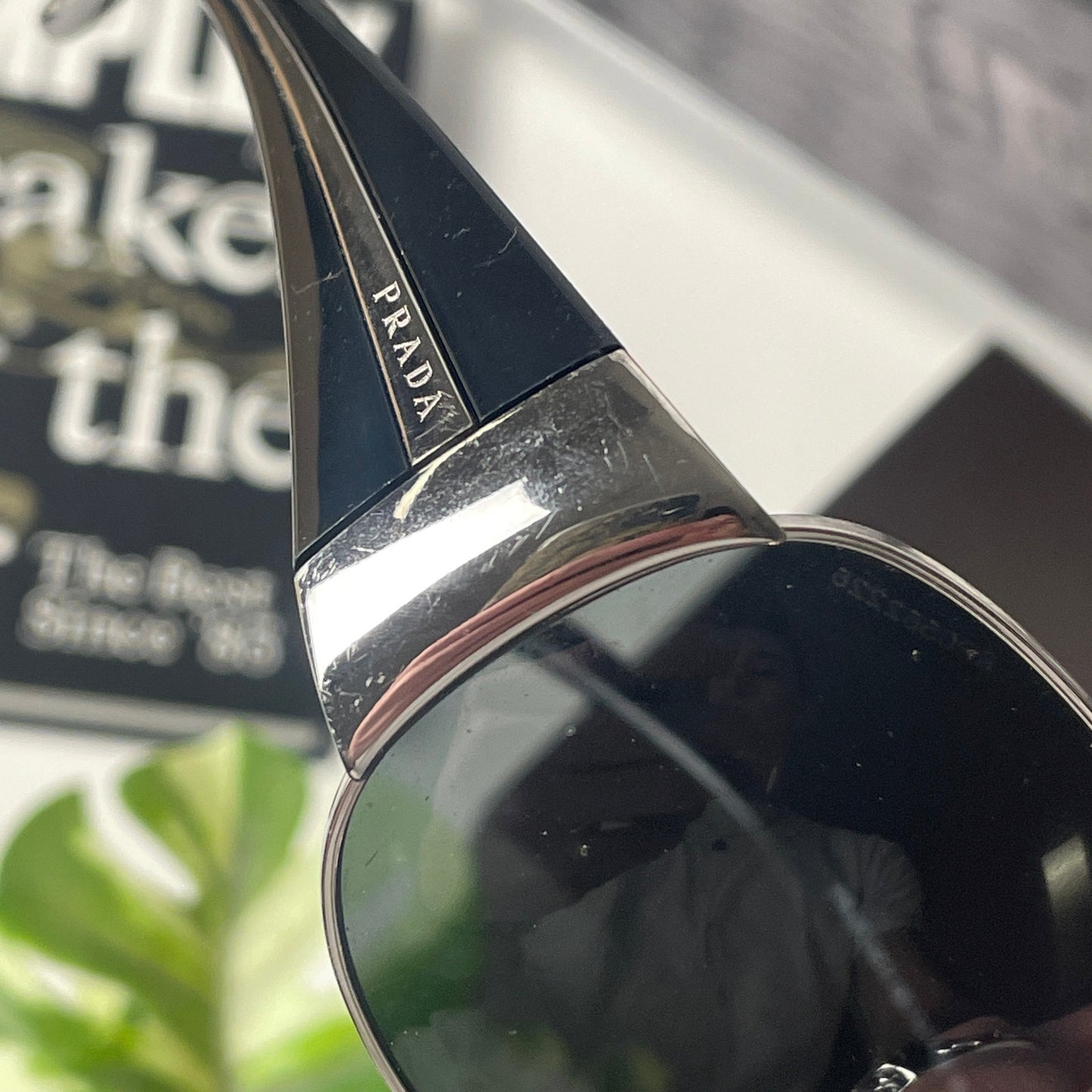 Prada rounded frame apex black glasses