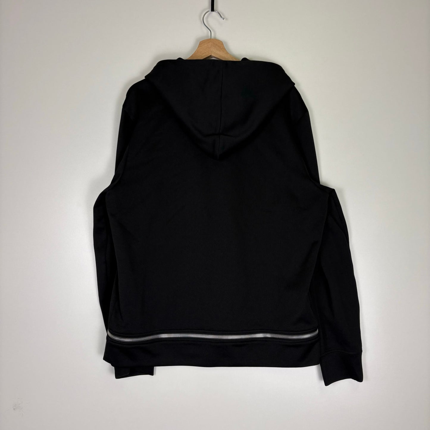 Helmut Lang Black Zip-Away zipper detachable Hoodie XL