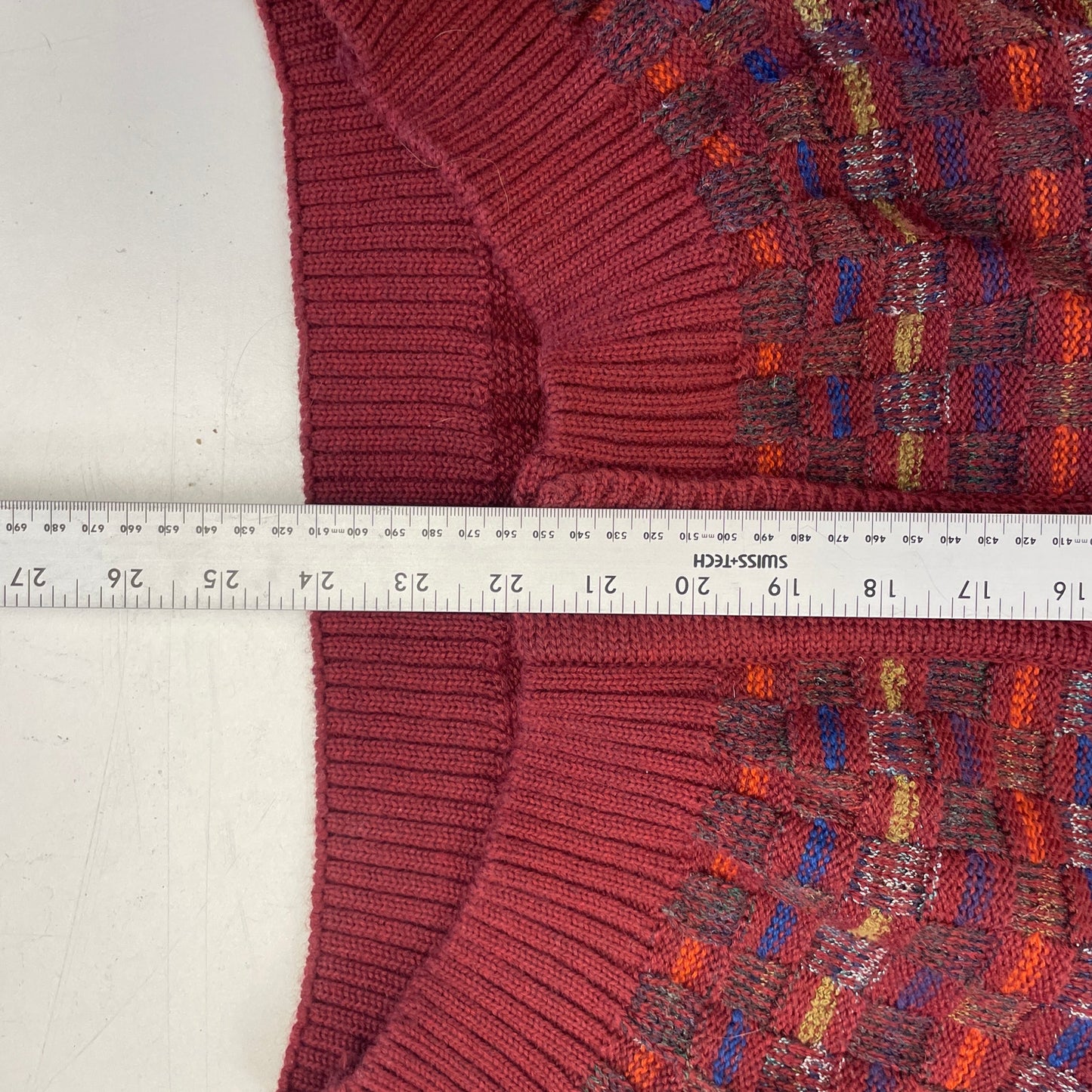 Vintage Balenciaga red knit patterened cardigan sweater L