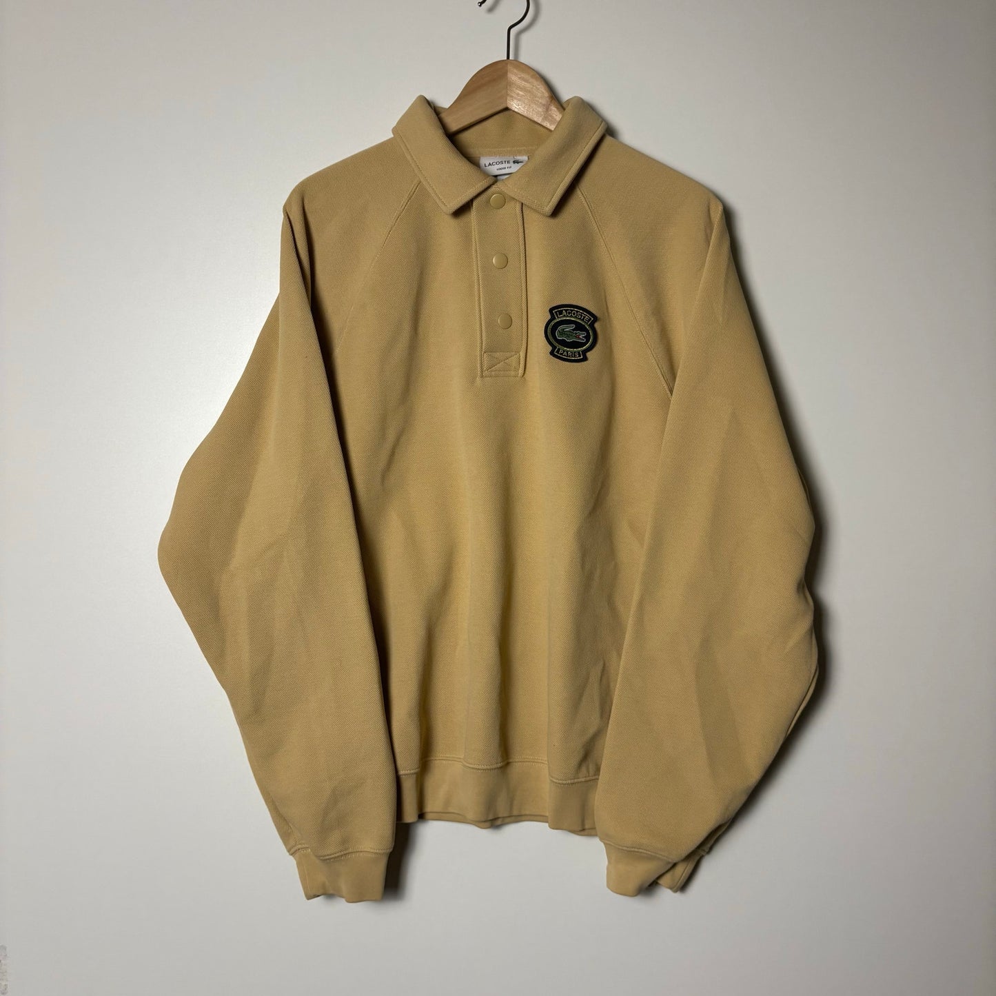 Lacoste Loose Fit Piqué Beige Sweatshirt L