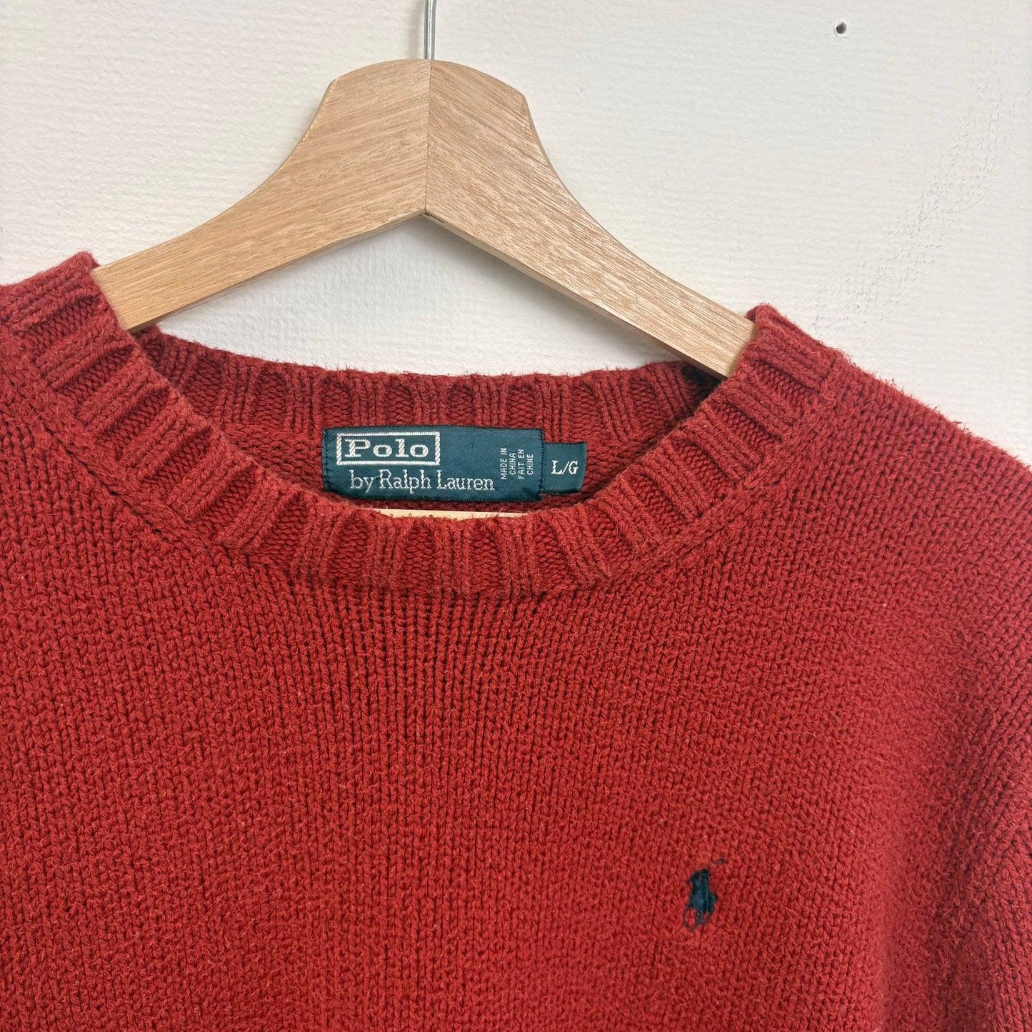 Vintage polo ralph lauren red knit sweater L