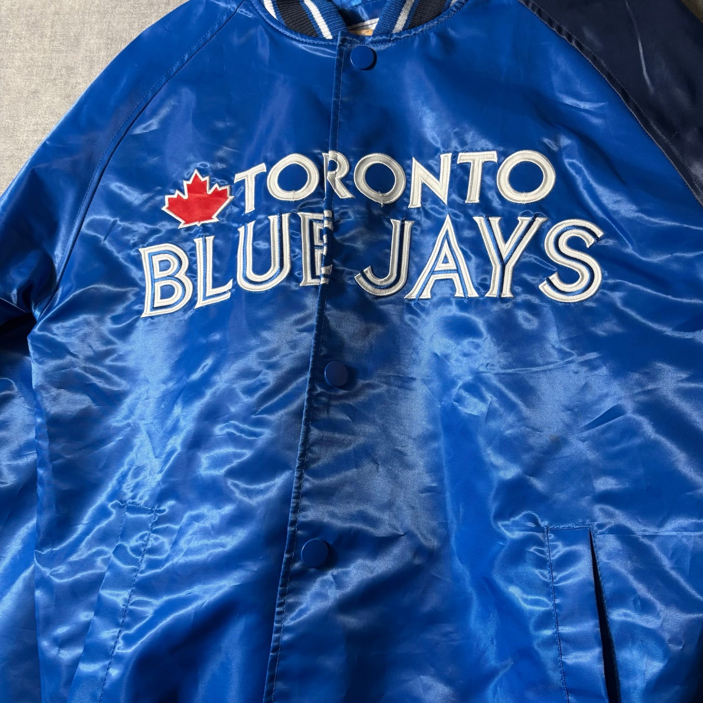 Toronto blue jays royal satin starter bomber jacket S