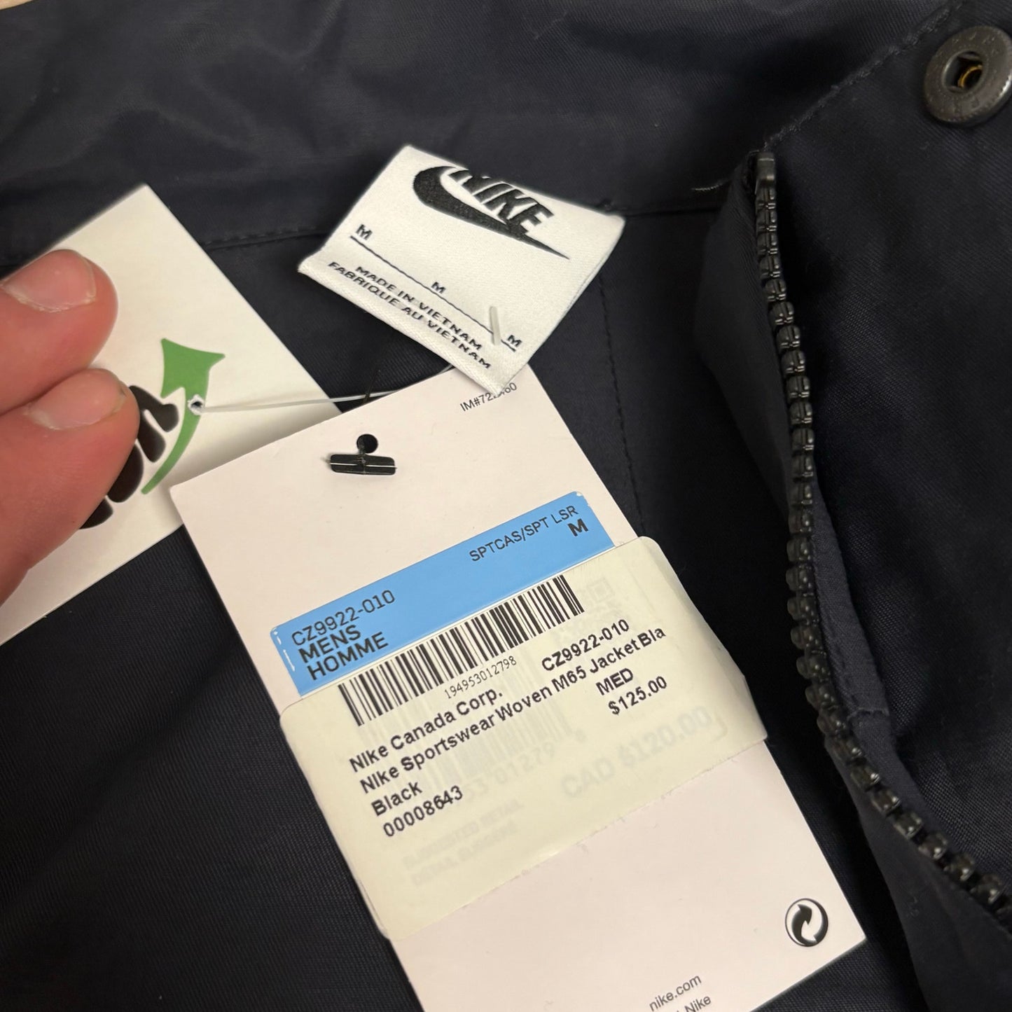 Nike Sportswear Woven M65 Jacket Black M NWT