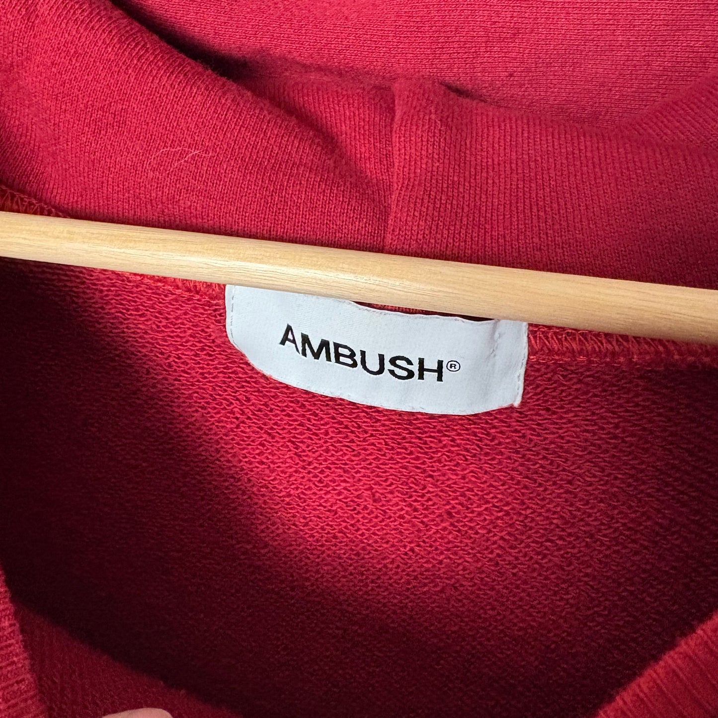 Ambush multi cord drawstring red hoodie L