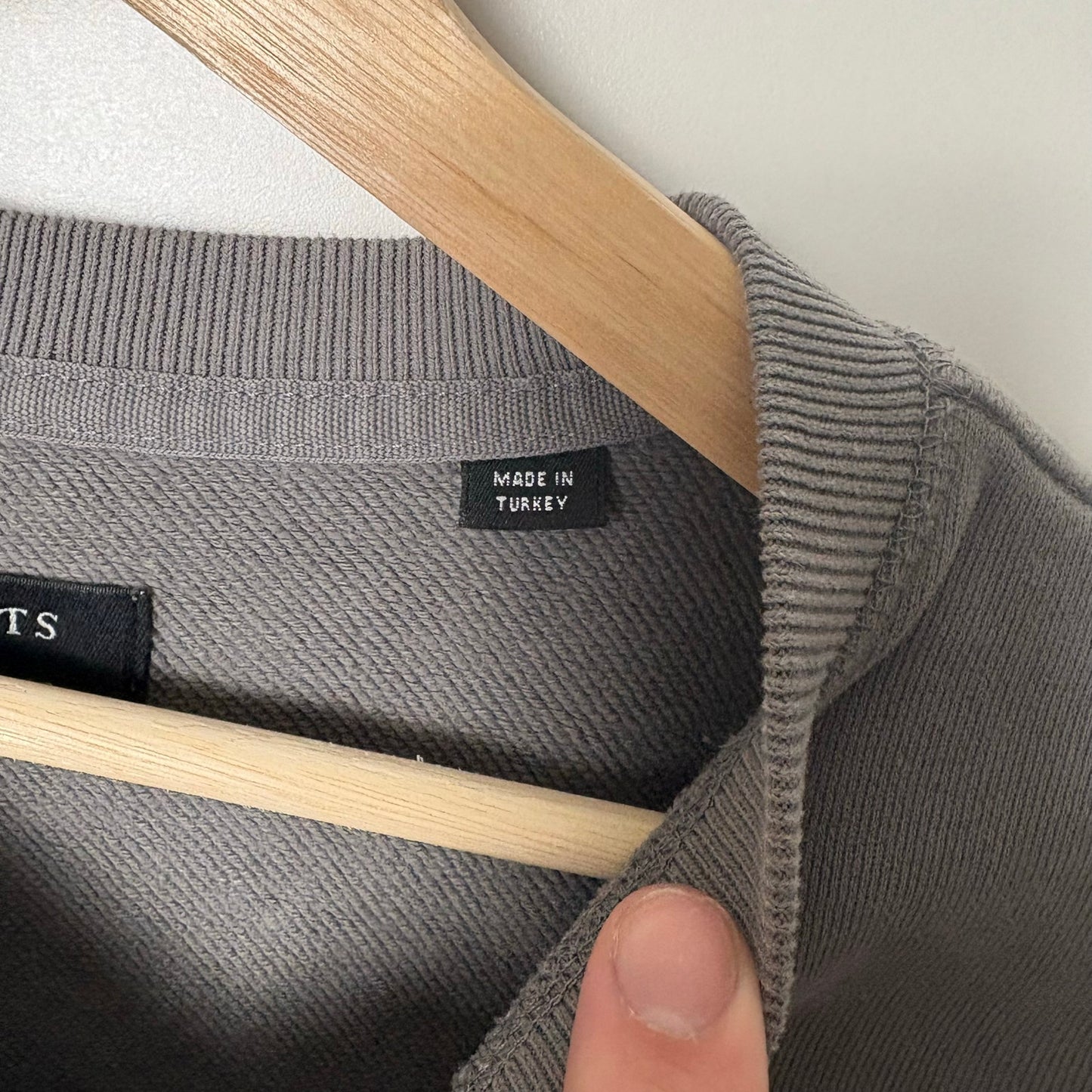 Allsaints grey logo crewneck L