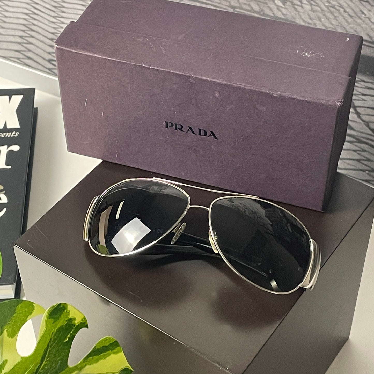 Prada rounded frame apex black glasses