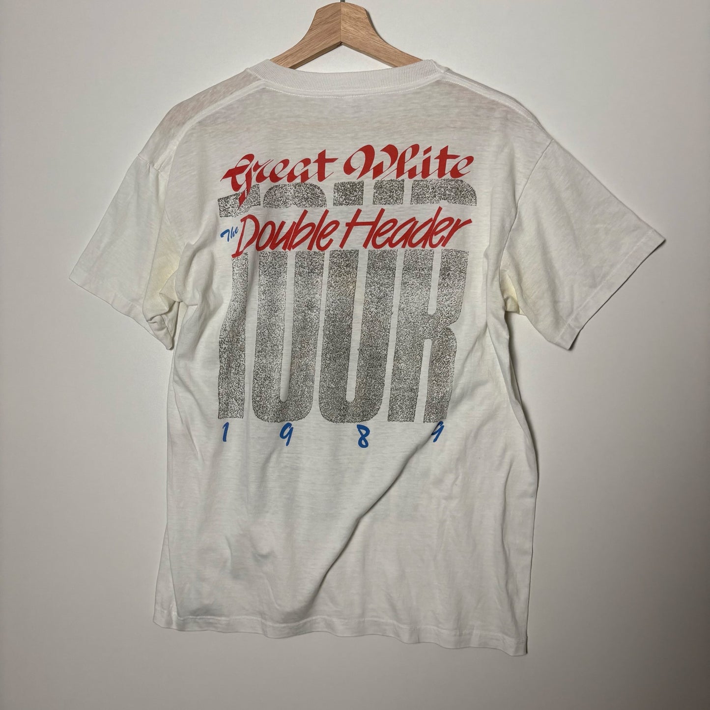 Vintage 80s great white bone head tour tee L