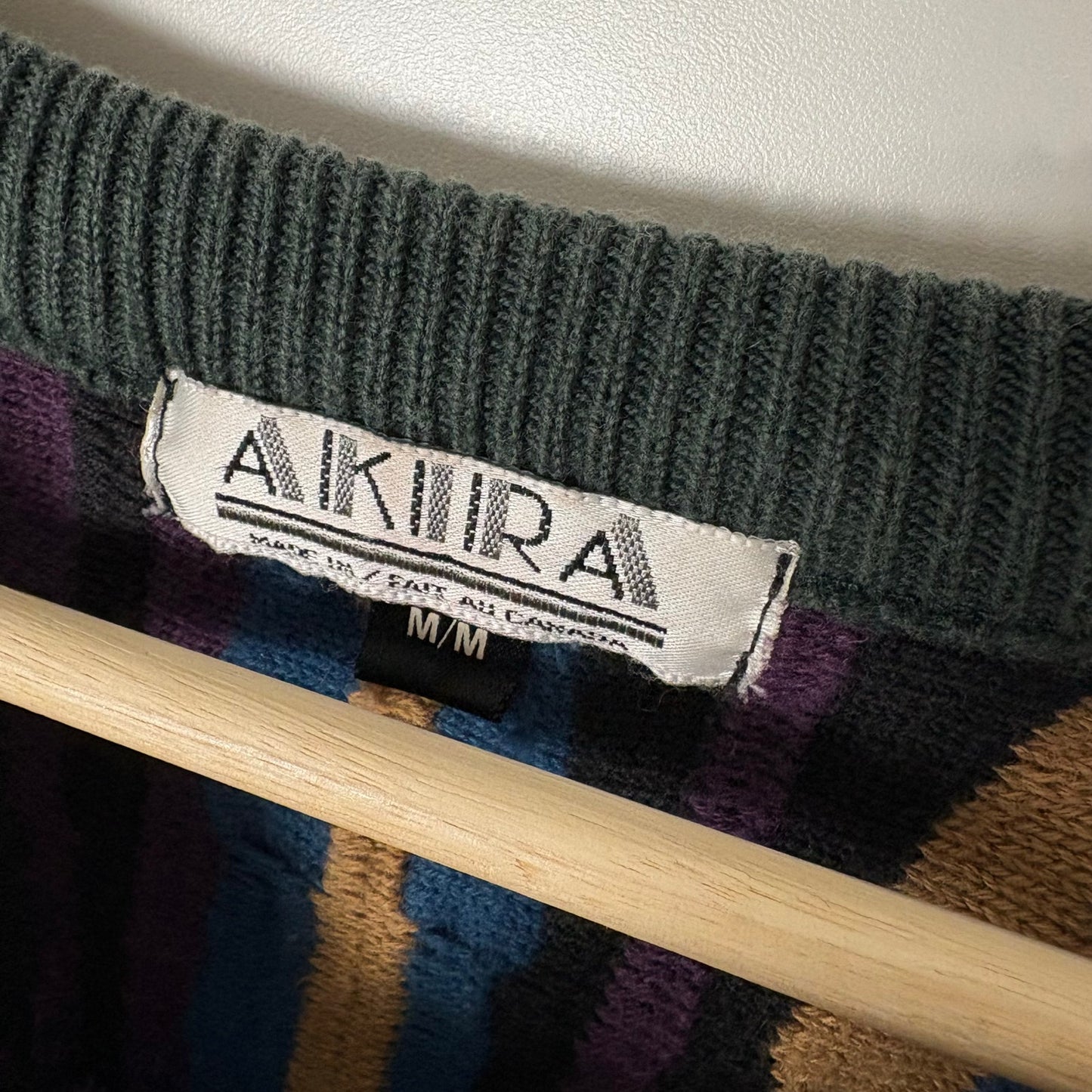 Vintage Akira 3d knit coogi style knit sweater M