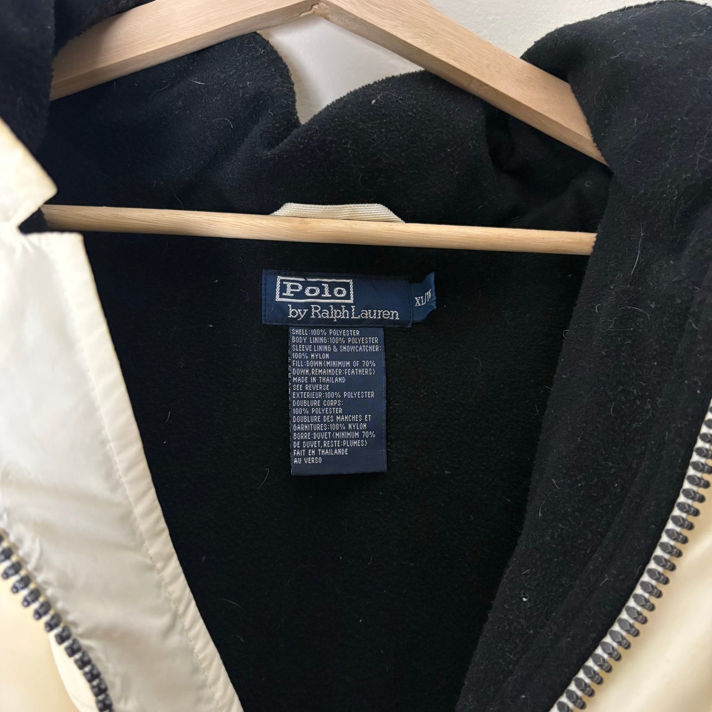 Polo Ralph Lauren white winter puffer XL