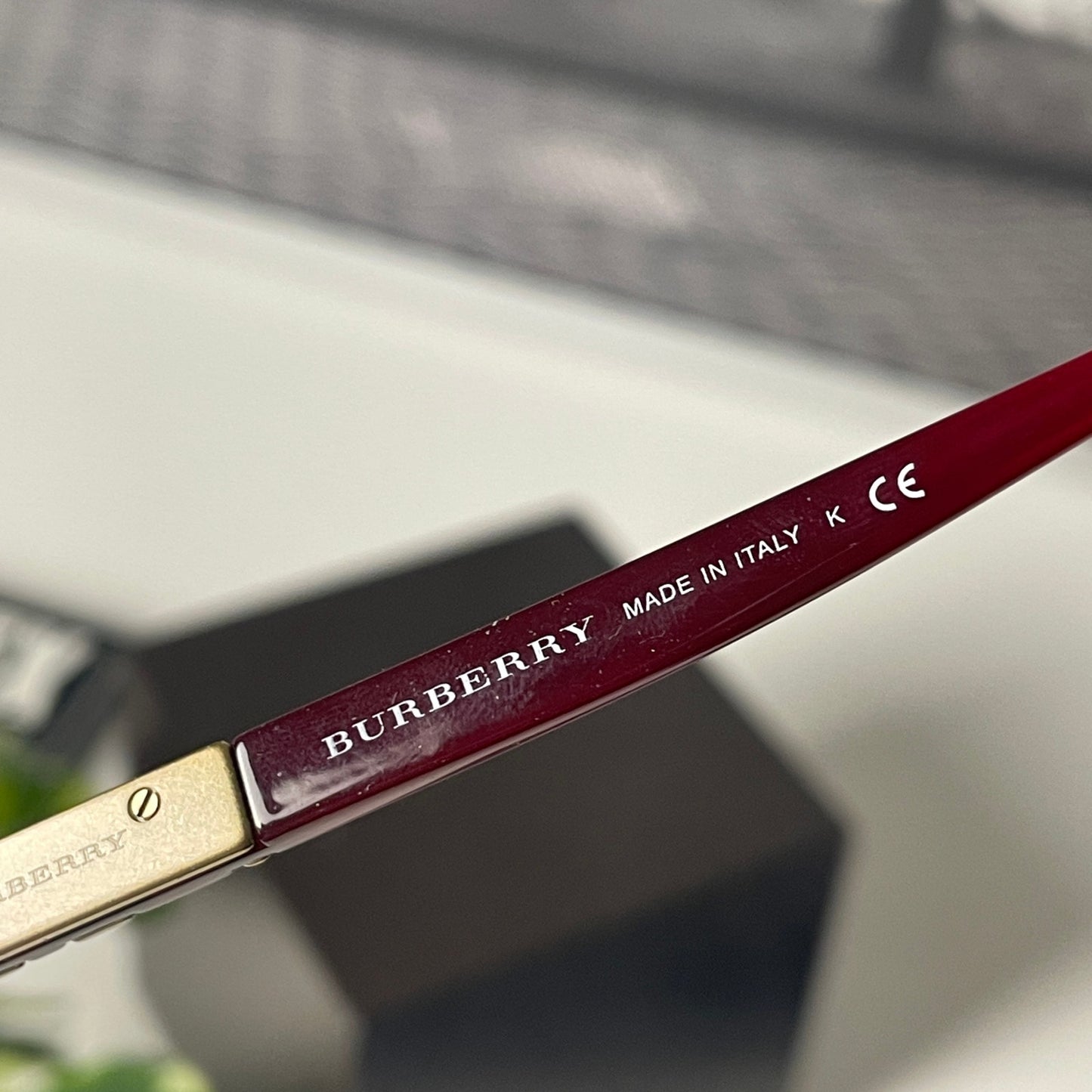 Burberry rounded red tinted sunglasses