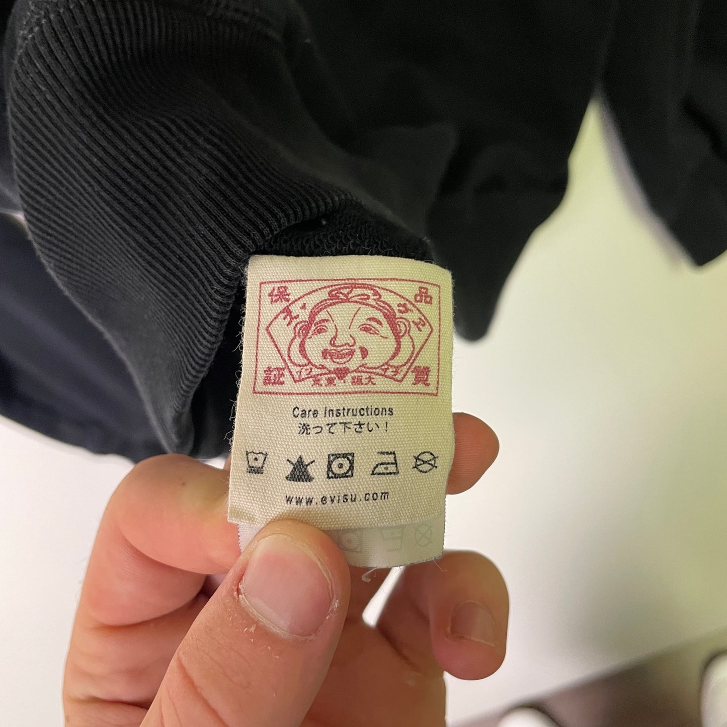 Vintage Evisu embroidery black crewneck XL