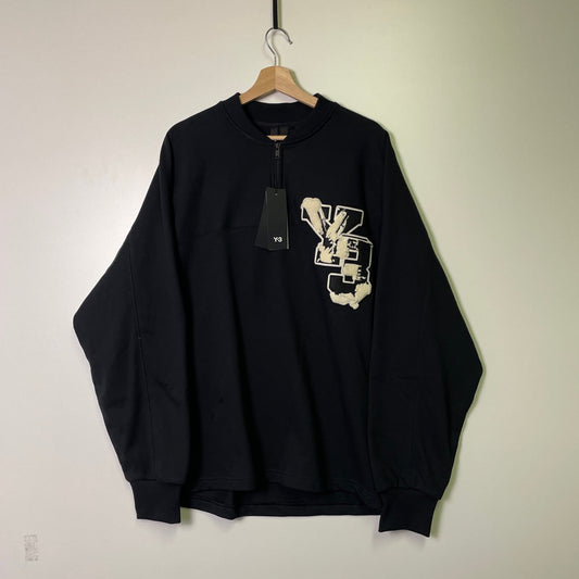 Y3 Graphic Logo French Terry Crew 1/4 zip M