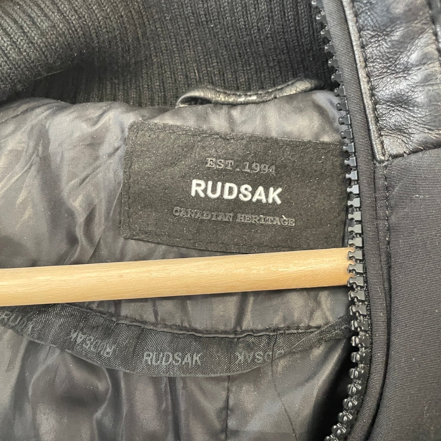 Rudsak leather fur lined puffer long jacket S