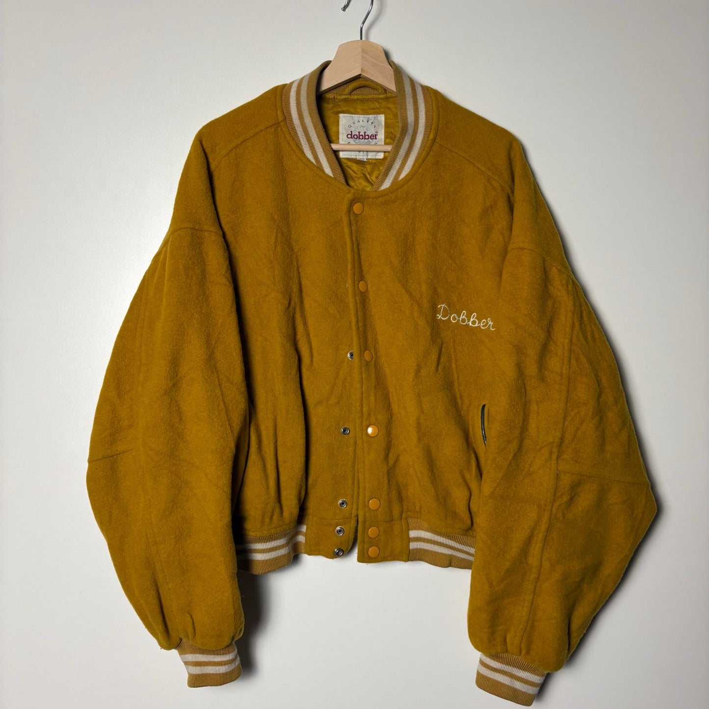 Vintage 90s yellow wool varsity jacket L