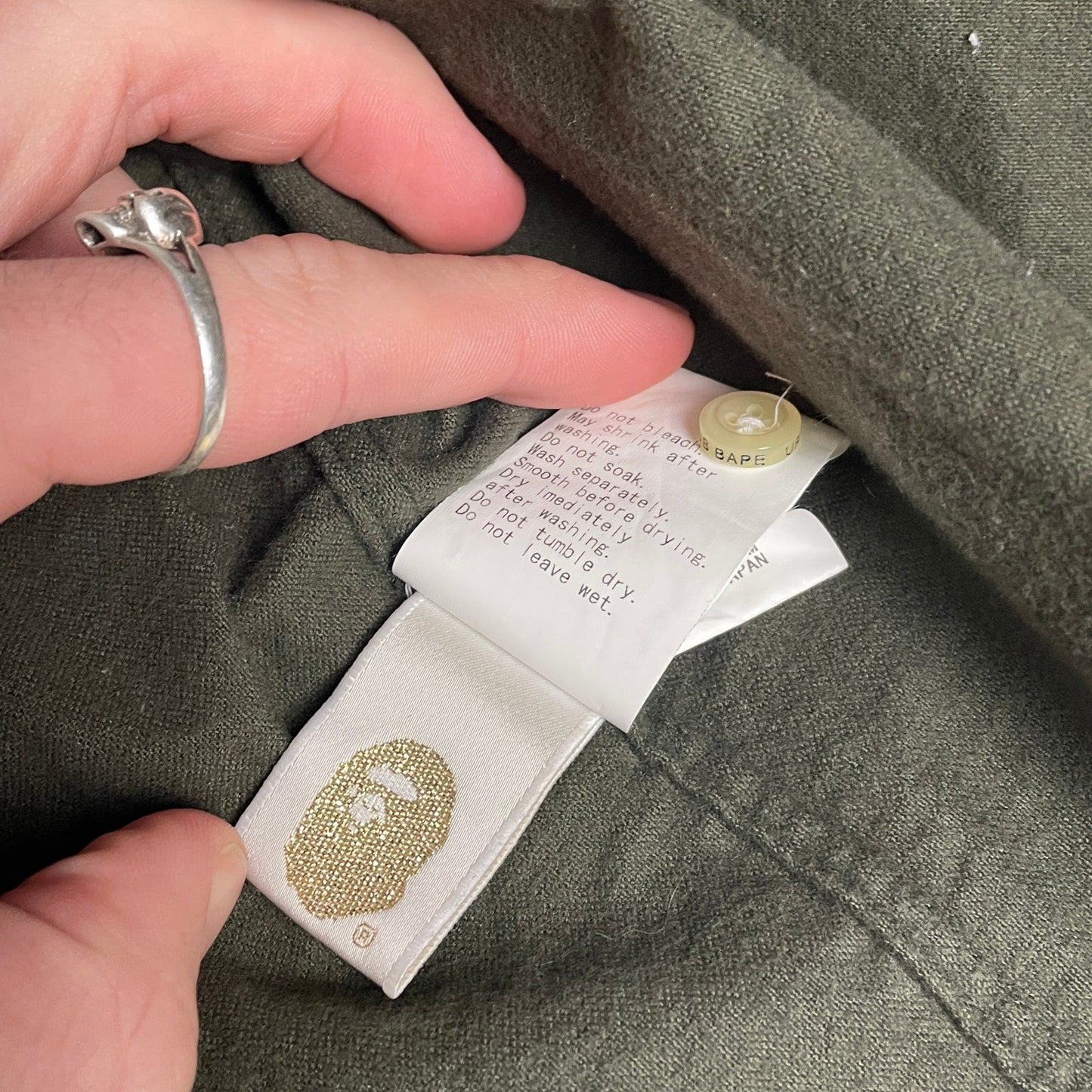 BAPE Ursus military wool button up shirt M