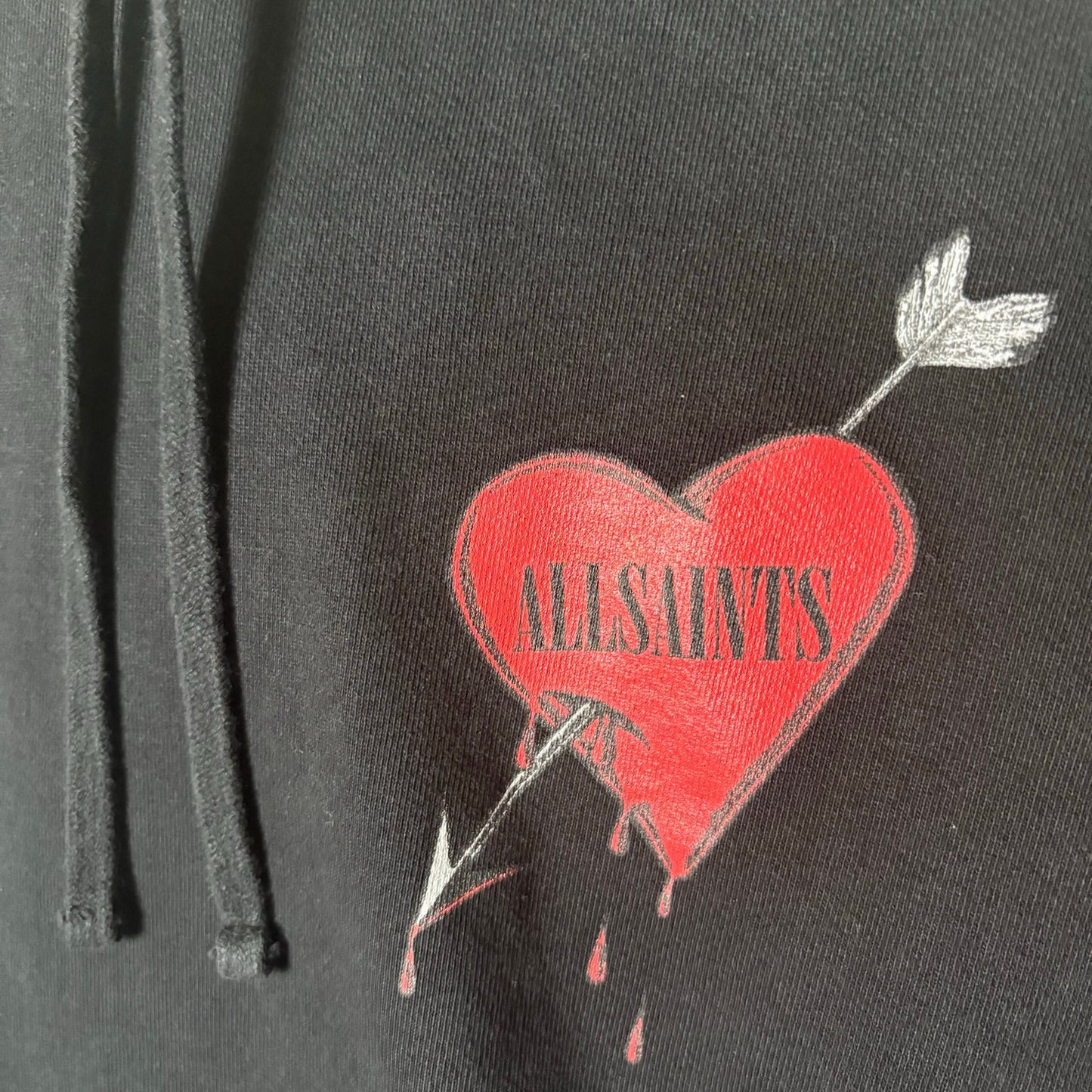 Allsaints bleeding heart skeleton hoodie S