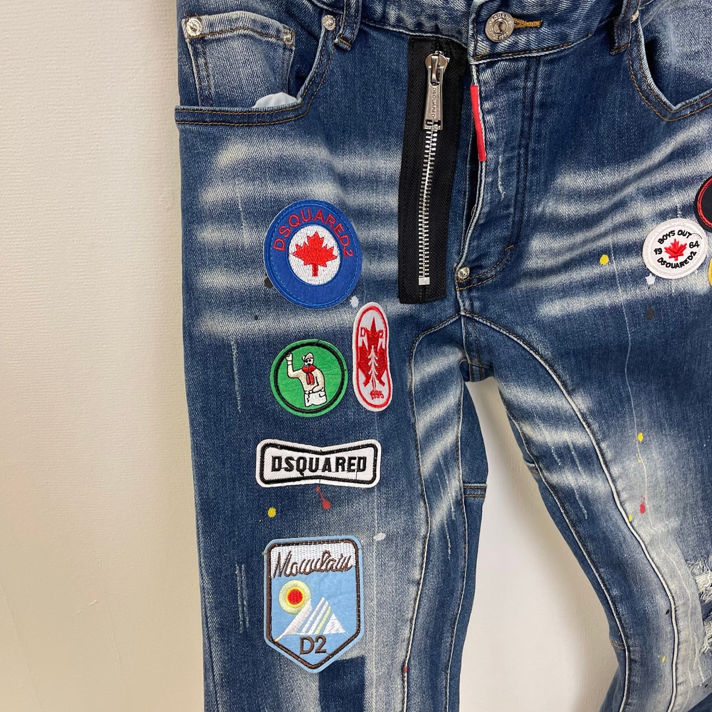 Dsquared2 Distressed Patches Slim Jeans 34