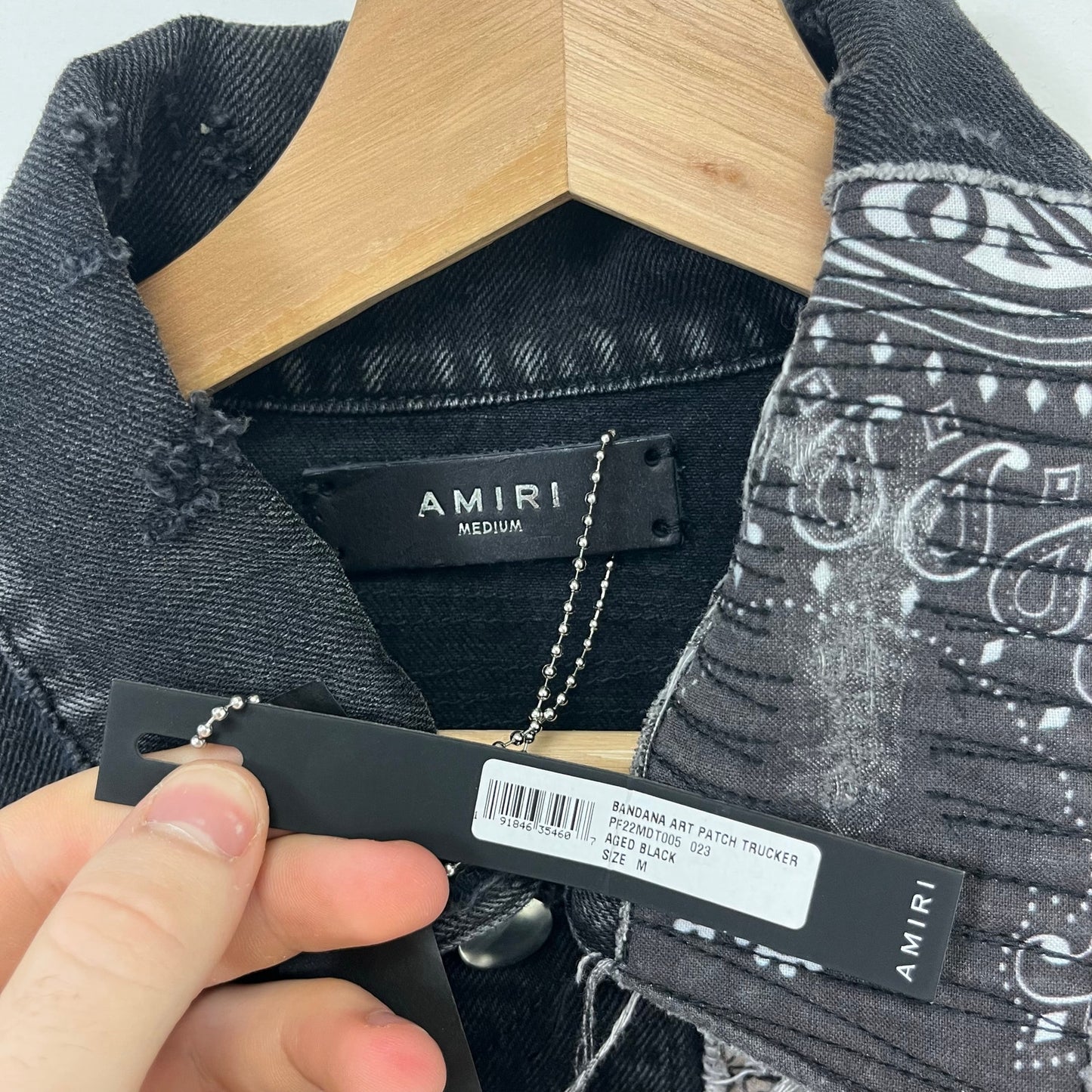 Amiri Bandana Art Patch Trucker Jacket M NWT