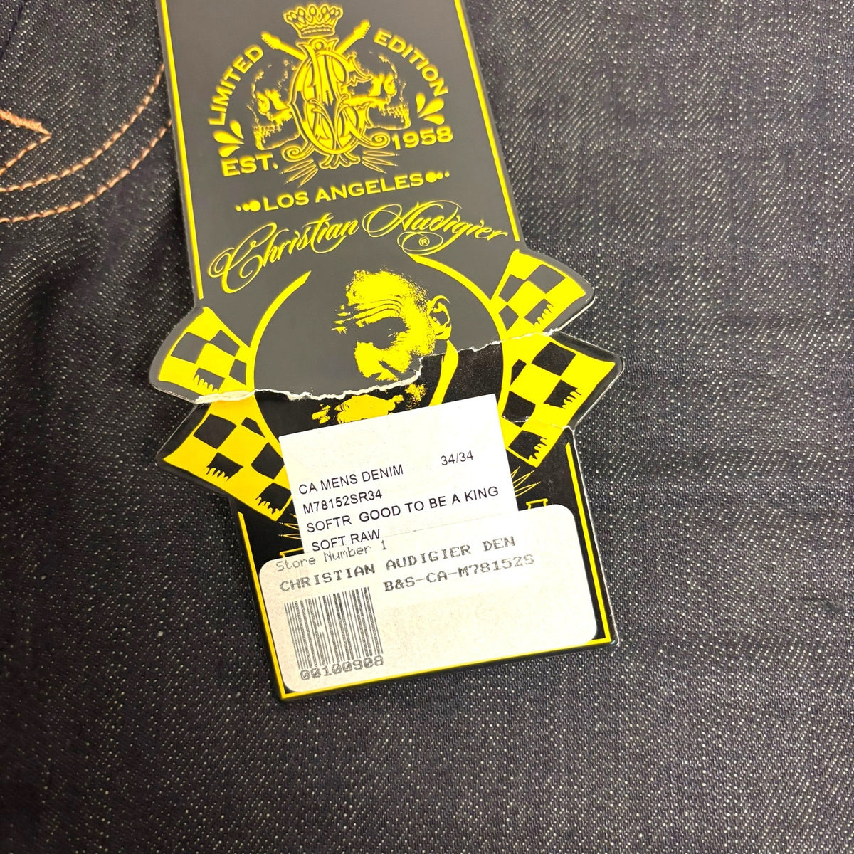 New Vintage Christian Audigier East Coast/West Coast King Jeans Size 34