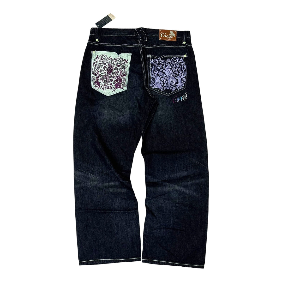 New Y2K Coogi Floral Print Baggy Jeans 38