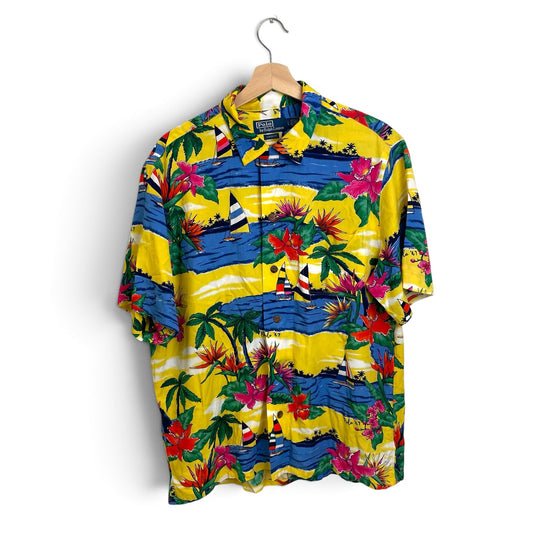 Polo Ralph Lauren Sail Boat Print Button Up L
