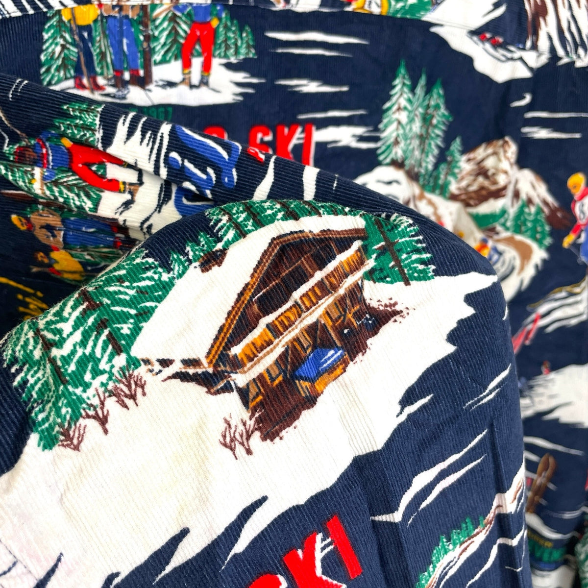 New Polo Ralph Lauren Ski Print Button Up L