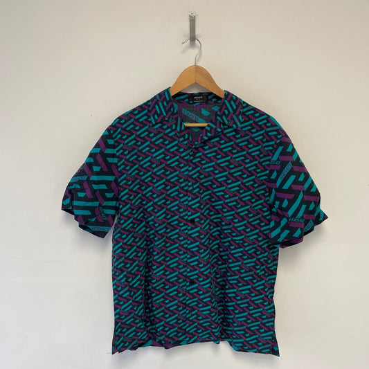 Versace La greca purple teal Button Up L