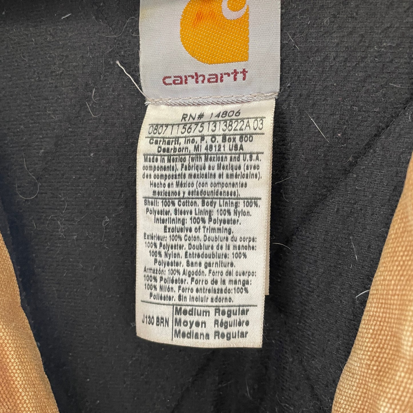 Carhartt hooded jacket j130 M