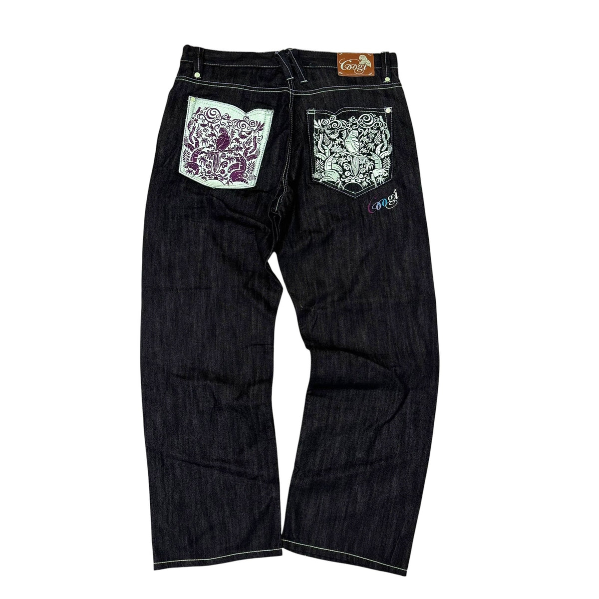 New Y2K Coogi Floral Print Baggy Jeans 38