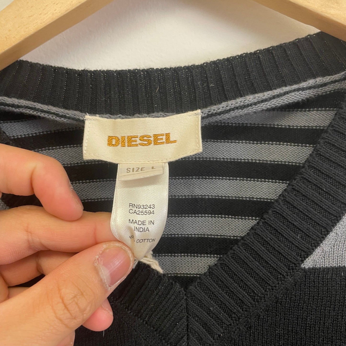 Vintage Y2K Diesel striped sweater NWT L