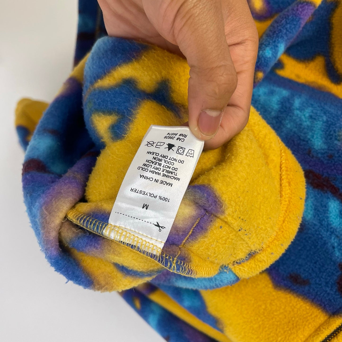 Stussy Half Zip Polar Mock tye dye fleece sweater M