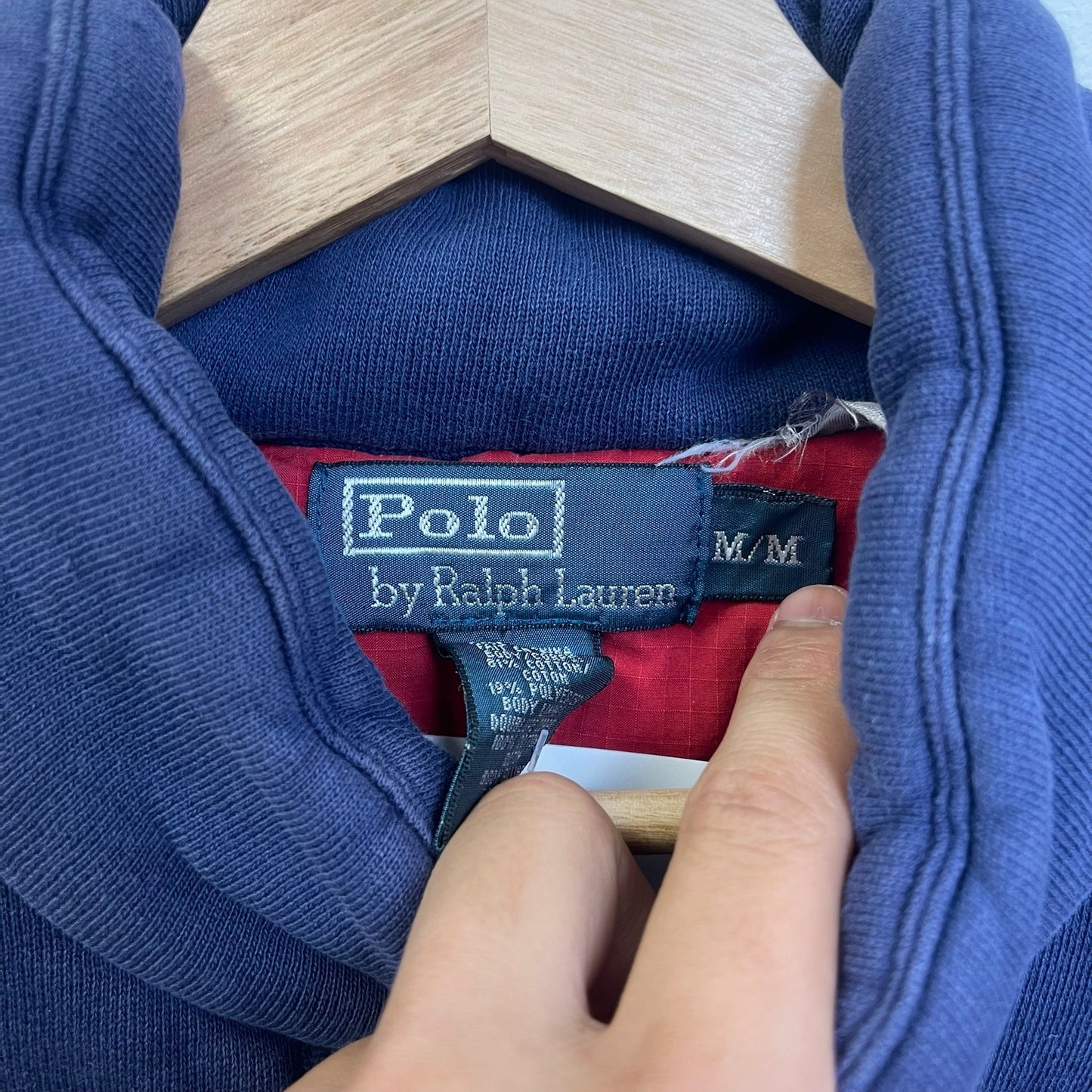 Vintage polo blue puffer jacket M