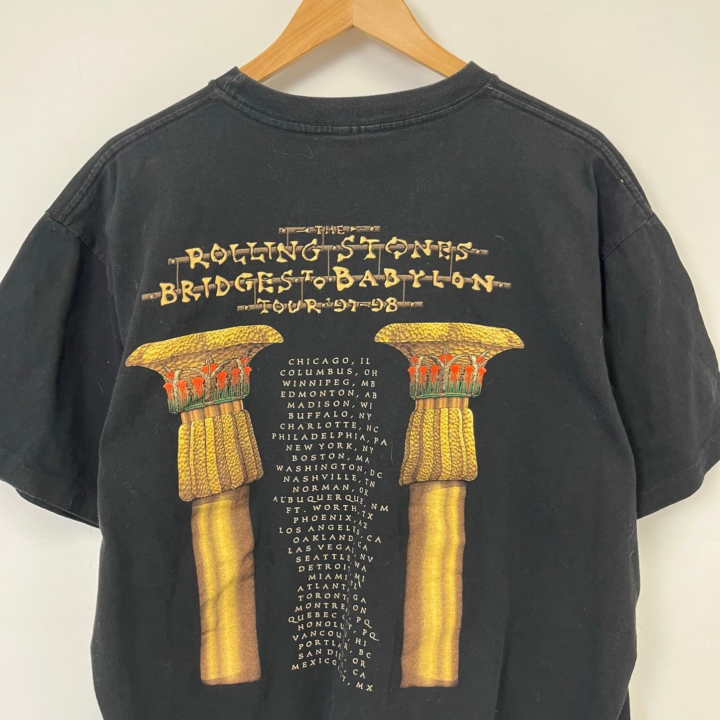 Vintage Black The Rolling Stones 97-98 T-Shirt L