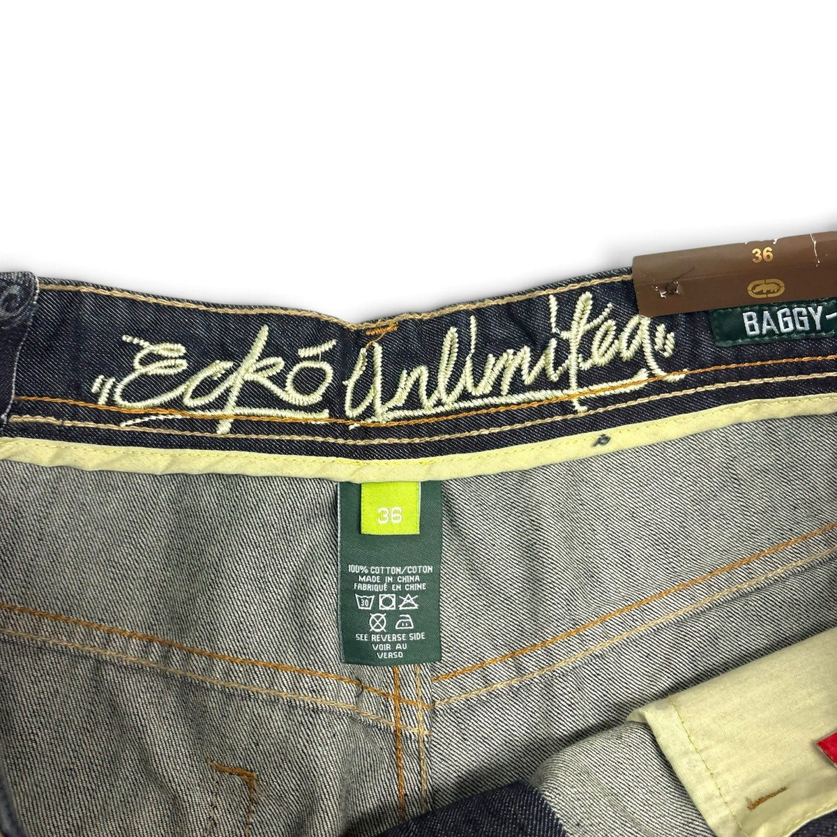 New Vintage Ecko Unltd Embroidered Denim Shorts 36