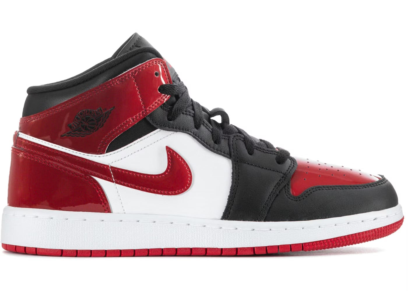 Jordan 1 Mid Patent Bred Size: 7Y