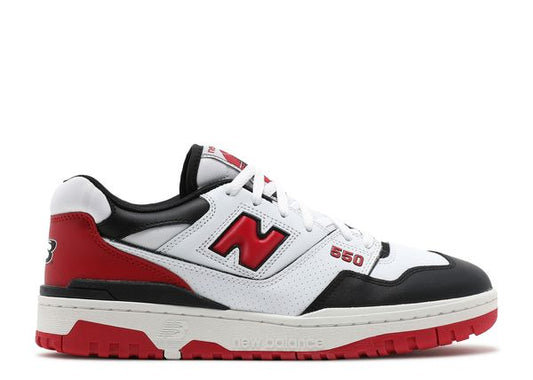 New Balance 550 White/Team Red/ Black Size: 9