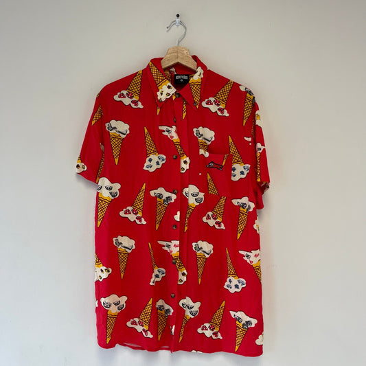 Ice Cream AOP Button Up Shirt M
