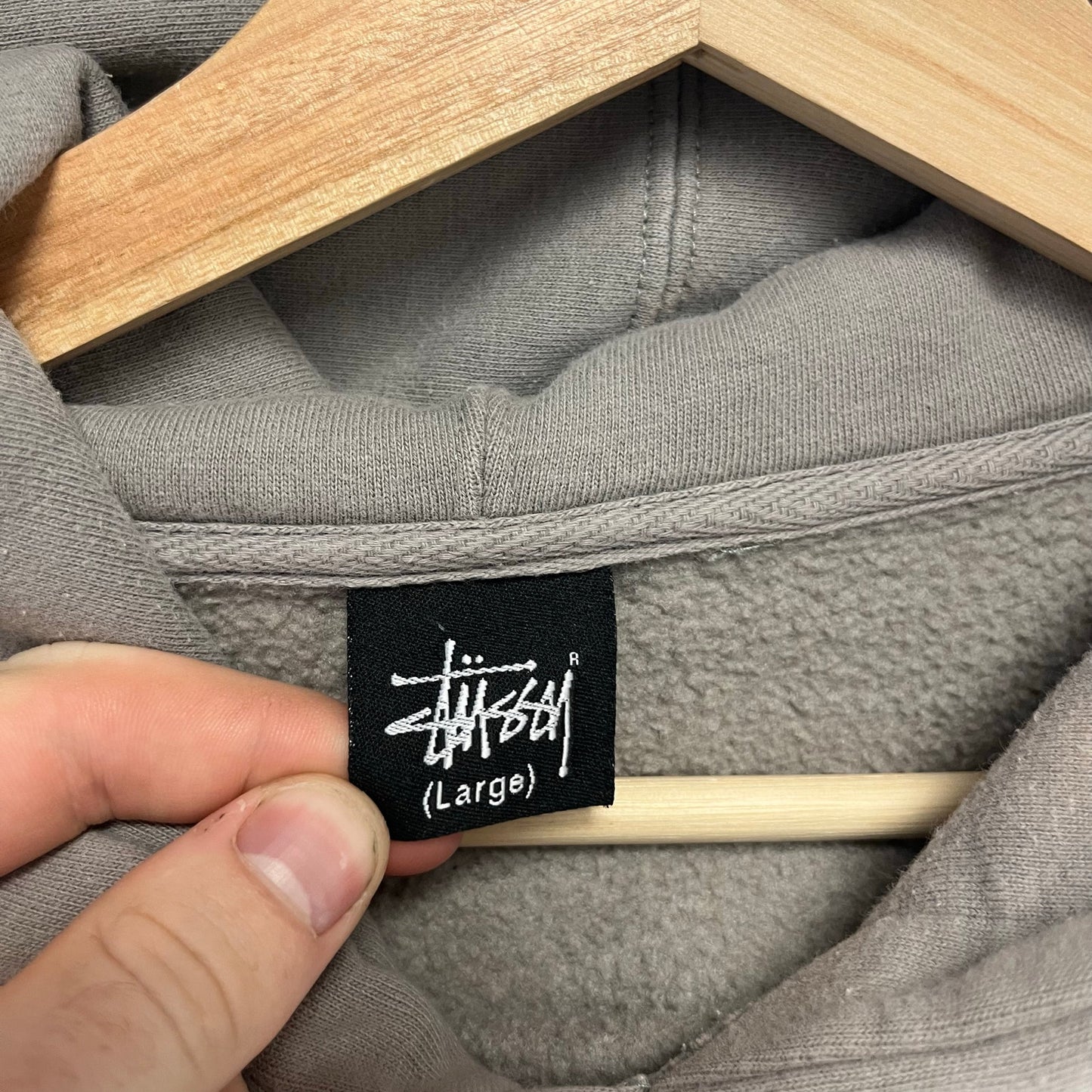 Vintage Stussy Logo Hoodie L