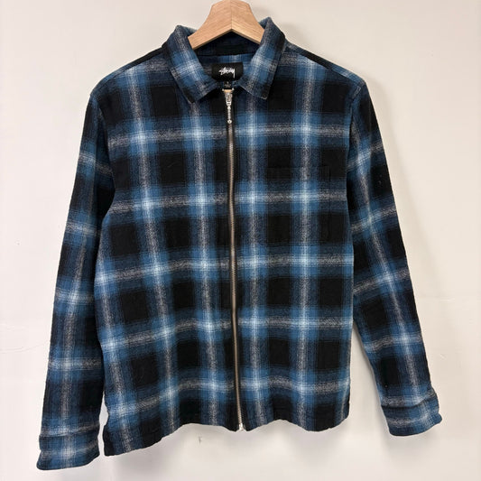 Stussy Flannel Plaid Zipper Shirt M