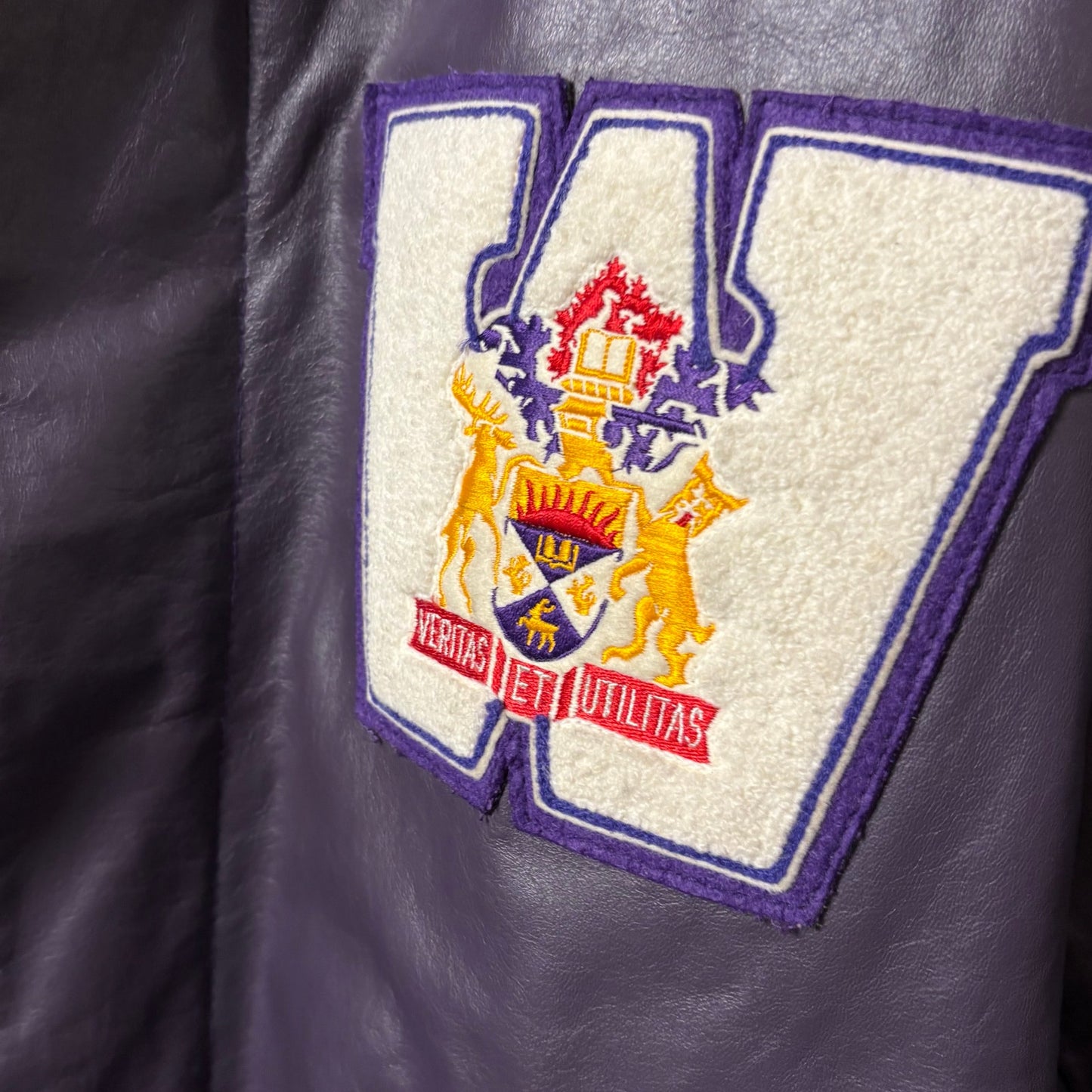 Western university purple varsity jacket XL