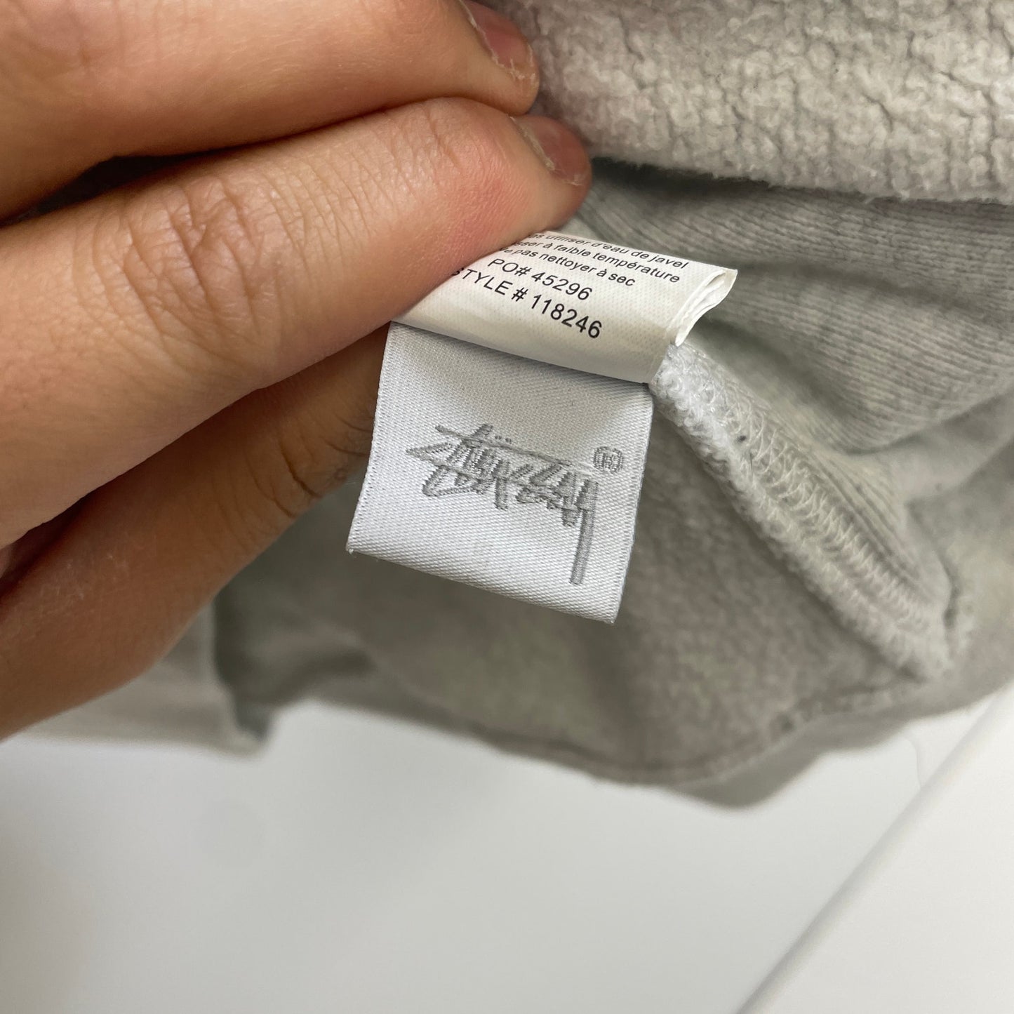 Stussy contrast collar grey crewneck M