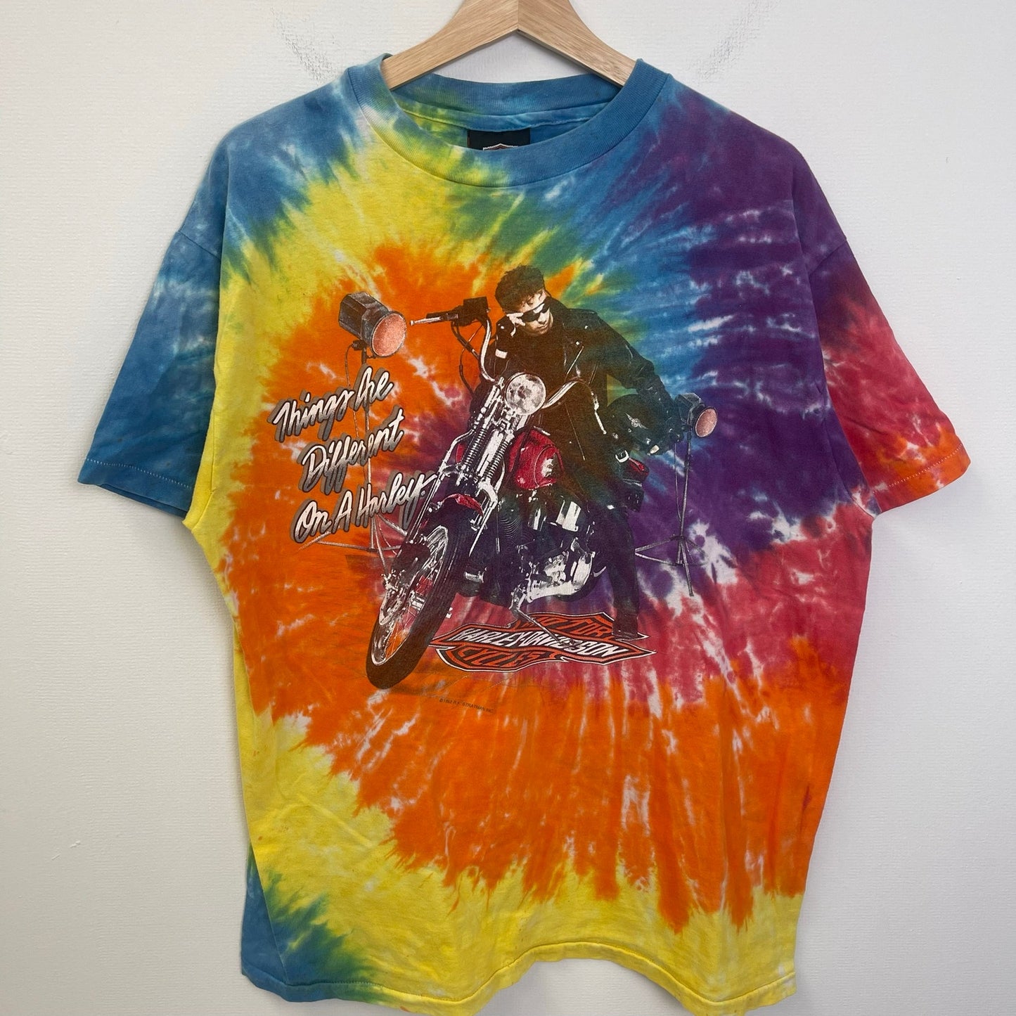 Harley Davidson vintage tye dye biker tee XL